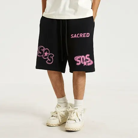 Nuthink重磅370g国潮裤子大码男裤短裤潮牌夏男潮宽松运动五分裤商品大图