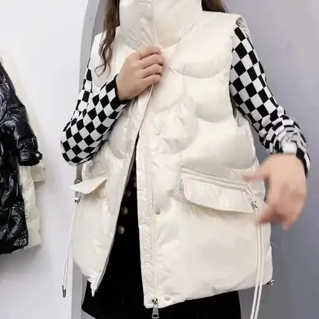亮面羽绒棉马甲女2023新款时尚潮流坎肩外穿百搭背心马夹外套冬季商品大图