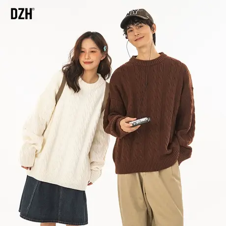 情侣麻花毛衣男冬季加厚2025新款男士长袖针织衫圆领情侣装秋冬款商品大图