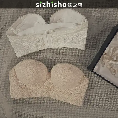 无钢圈内衣女夏季薄款bra少女小胸防滑聚拢收副乳无肩带文胸套装商品大图