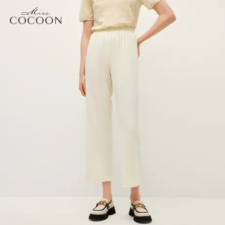 miss COCOON高腰直筒裤2023夏新款女装设计感小众宽松垂感休闲裤商品大图