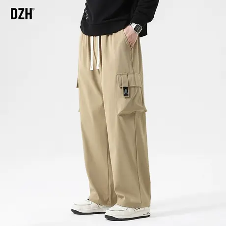 男生卡其色工装裤男春季直筒宽松休闲裤子2024新款美式伐木裤百搭商品大图