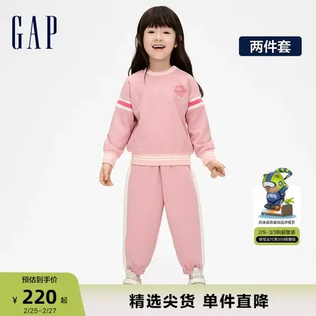 Gap男女幼童春秋华夫格卫衣卫裤两件套儿童装洋气运动套装862315商品大图