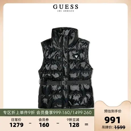 GUESS23 新秋女士立领保暖加厚羽绒马甲无袖背心外套-Q3PL32W55R0商品大图