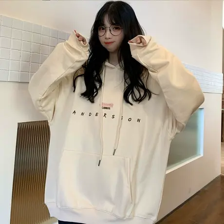 日系古着卫衣女2020春秋薄款宽松韩版潮ins连帽原宿bf慵懒风外套商品大图