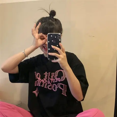 红续美式复古小众设计感字母短袖T恤女2023夏季新款学生半袖ins潮图片