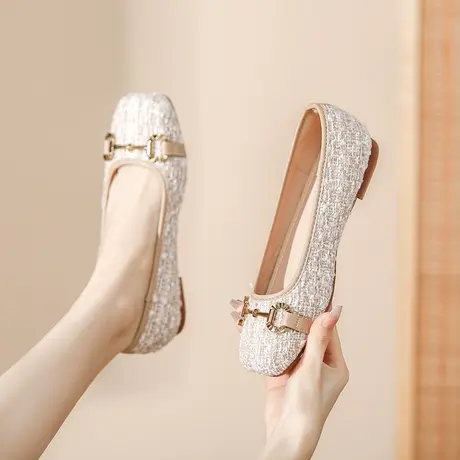 法式晚晚风高跟玛丽珍鞋女2023新款秋冬季小众设计感一脚蹬单鞋女商品大图