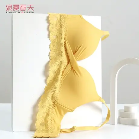 浪漫春天内衣女夏季小胸聚拢收副乳防下垂胸罩性感少女无钢圈文胸图片