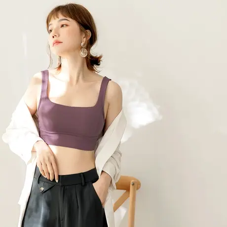 桔熊夏季抹胸内衣女无钢圈文胸吊带背心初高中学生胖mm大码GA530图片
