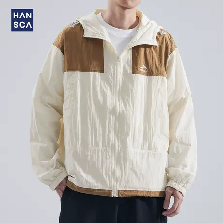 hanscaUPF50+户外防紫外线防晒服男夏季冰丝薄款凉感透气撞色外套商品大图