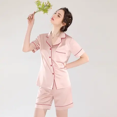 冰丝睡衣女2023年新款夏季薄款短袖夏天仿真丝绸高级感家居服套装商品大图