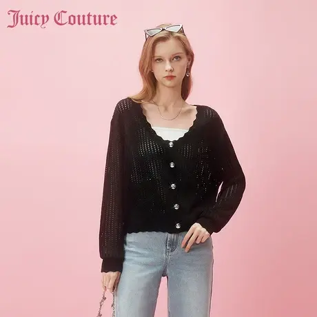 Juicy Couture橘滋春夏新款外套长袖V领长袖针织衫点点微光慵懒女图片