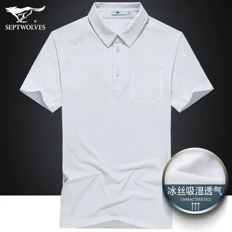 七匹狼狼族部落polo衫男2023夏季宽松休闲中年男士翻领短袖T恤衫图片