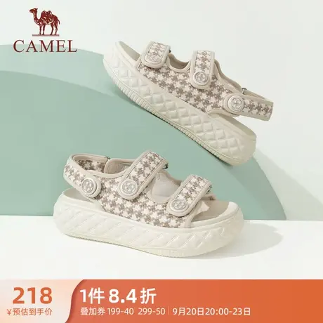 骆驼女鞋2023夏季新款休闲女士凉鞋运动防滑软底海边时尚沙滩鞋商品大图