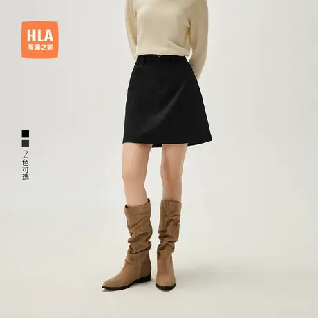 HLA/海澜之家显瘦气质半身裙24春夏新修身通勤职业a字裙短裙女装图片