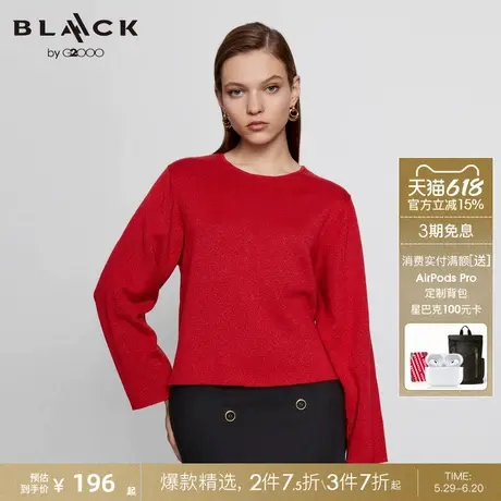 【金丝细闪】G2000女装春商场同款舒适保暖百搭圆领长袖针织衫图片