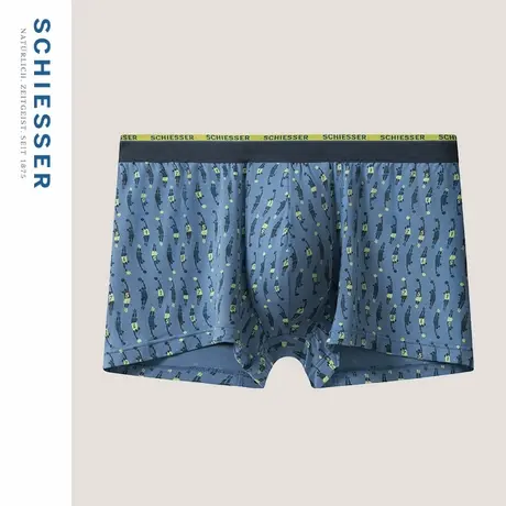 SCHIESSER舒雅新品男士莫代尔软糯亲肤透气印花中腰平角内裤图片