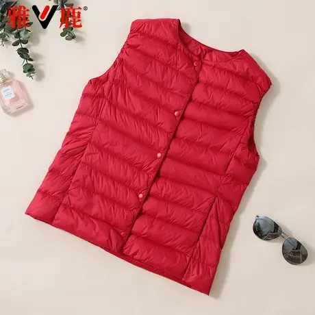 雅鹿正品特价中老年轻薄羽绒服女短款妈妈装羽绒马甲老年内胆背心商品大图