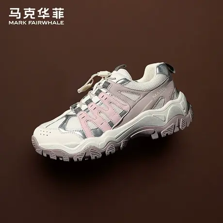 马克华菲休闲鞋女款2025新款透气厚底增高鞋运动徒步防滑登山鞋女商品大图