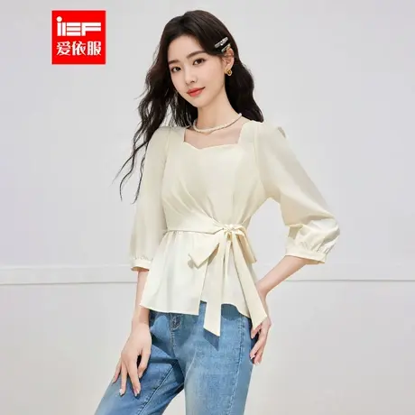 IEF/爱依服2025夏秋新款法式温柔小女人气质通勤百搭收腰裙上衣图片