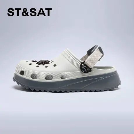 星期六男士洞洞鞋凉鞋男款夏季2026新款拖鞋厚底增高防滑凉拖男鞋商品大图