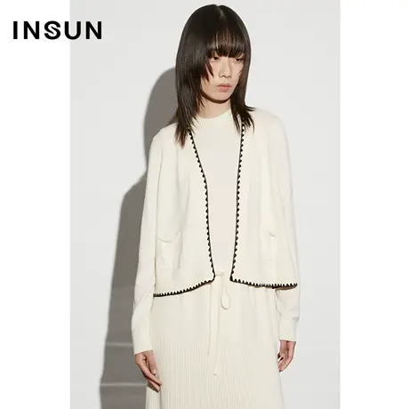 【官方直播】恩裳COVER年羊毛混纺简约两件套开衫外套内搭连衣裙商品大图