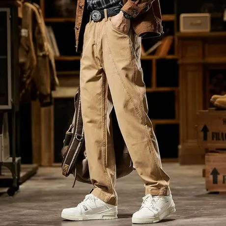 裤子男款潮流百搭裤子户外时尚长裤男款多口袋百搭小直筒休闲裤商品大图