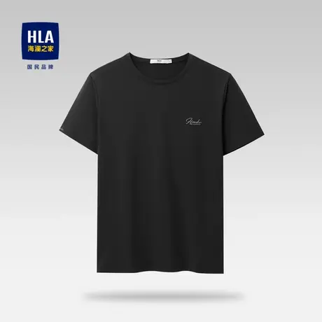 HLA/海澜之家2023热卖六维弹力短袖T恤舒适立体印花提花修身短t男商品大图