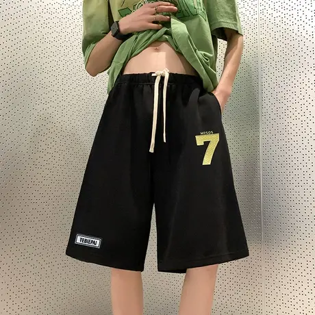 潮流宽松直筒外穿运动短裤男夏季健身篮球美式复古五分休闲裤子薄商品大图