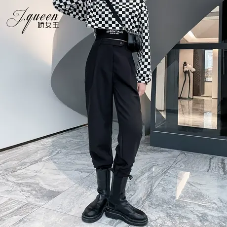 高腰哈伦裤女秋冬宽松显瘦复古马丁靴裤休闲百搭加厚束脚萝卜裤子商品大图