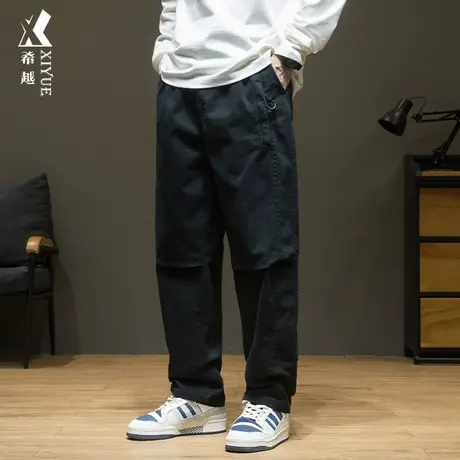 希越2023秋冬重磅休闲裤子男不缩水不掉色工装裤宽松大码直筒长裤商品大图