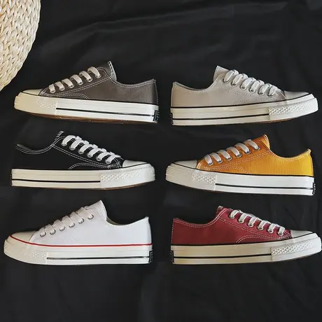 帆布鞋女2023春夏新款低帮小白鞋韩版原宿ulzzang板鞋学生ins鞋子图片