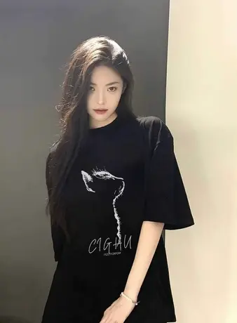 纯棉重磅短袖t恤女夏季2023新款美式复古oversize潮宽松半袖上衣商品大图