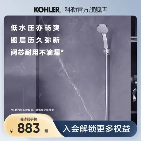 科勒齐悦花洒龙头挂墙式卫生间小户型花洒单把双控明装喷淋7686图片