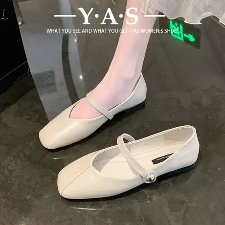 玛丽珍女单鞋复古奶奶鞋2024法式温柔配裙子平底软底一字带豆豆鞋图片