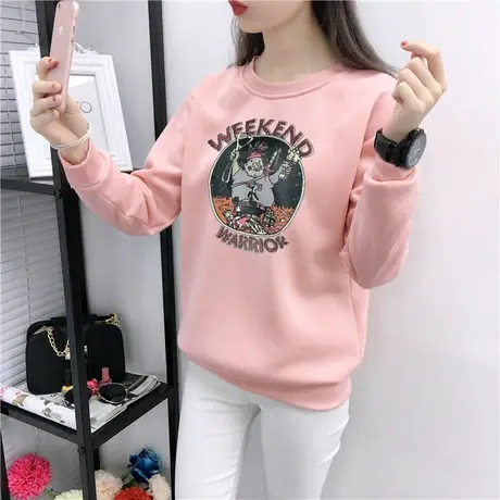 外套2023年新款韩版宽松假两件卫衣女ins潮加绒加厚小个子秋冬商品大图