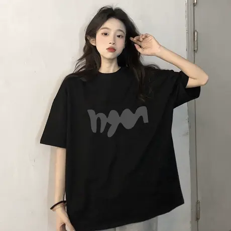 短袖t恤女夏季2023新款韩版宽松美式复古小个子半袖上衣oversize商品大图