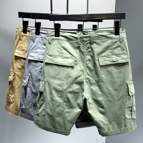 夏天潮牌工装短裤男潮宽松余文乐五分裤男士休闲马裤子男马裤男生商品大图