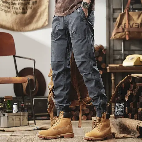 Modi Nick/摩帝尼克男士工装裤宽松裤子男潮流百搭潮牌束脚休闲裤商品大图