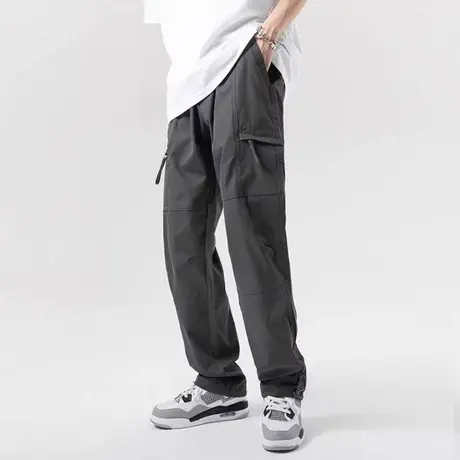 裤子男夏季宽松直筒裤运动男士休闲长裤青年户外工装裤男耐磨弹力商品大图