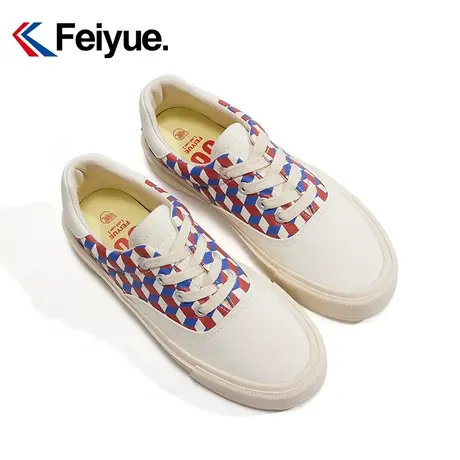 飞跃印花帆布鞋女2023秋季款新款时尚低帮板鞋透气百搭休闲鞋920图片