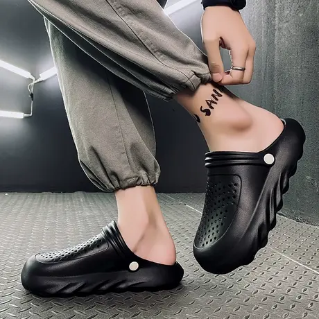 雨鞋男款夏季雨凉鞋钓鱼水鞋厨房防滑胶鞋雨天防水男鞋防水鞋男士商品大图