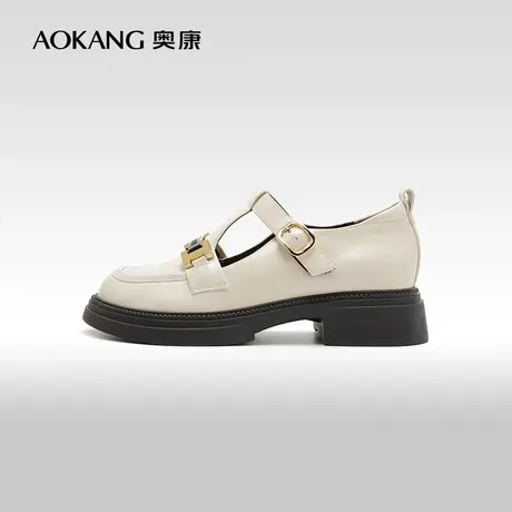 【门店发货】奥康女鞋春秋季新款T扣带玛丽珍丁字单鞋百搭复古图片