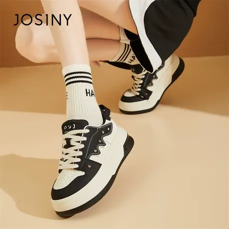 Josiny/卓诗尼厚底小白鞋女2024春季新款百搭休闲网红鞋子女春款商品大图