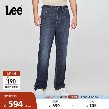 Lee25早秋新品舒适直筒经典五袋款设计深蓝色男牛仔裤潮流A08965图片
