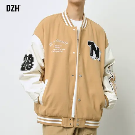 男生美式刺绣棒球服男ins潮秋季毛巾绣外套2023新款男女同款夹克图片