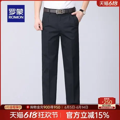 【纯棉】罗蒙男士中老年休闲裤2025夏季新款直筒大版裤父亲节礼物商品大图