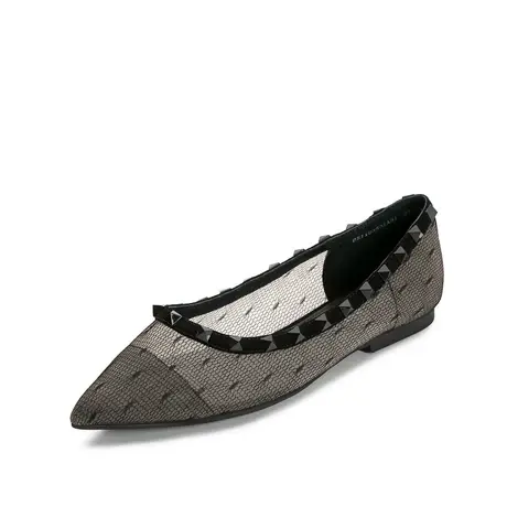 伊伴春季女鞋时尚百搭休闲尖头单鞋通勤平底时髦通勤鞋舒适平底鞋商品大图