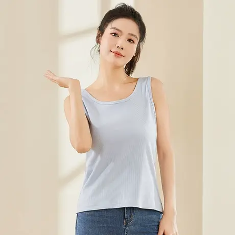 好波女士天莲凉感休闲背心无袖女夏吊带上衣女内搭打底衫HBX2407图片