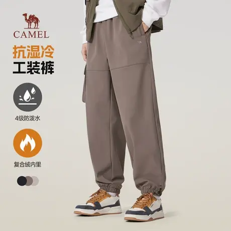 骆驼男装工装裤男2025新款冬季加绒保暖宽松束脚防泼水休闲长裤子商品大图